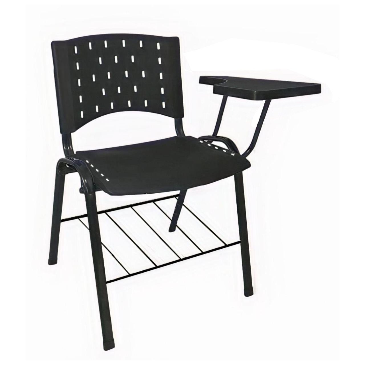 Cadeira Universitária Plástica (CANHOTO) – COR PRETO – REALPLAST – 32022