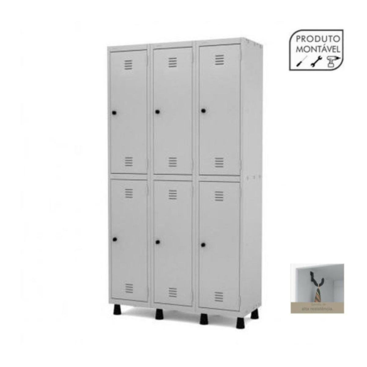 Roupeiro de Aço c 06 PORTAS GRANDES – 1,93×1,03×0,40m – CZCZ – PANDIN – 0003