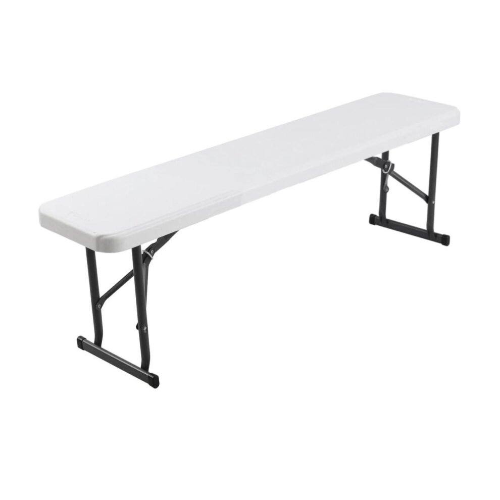Banco Refeitório MASTER FIT C Pés Dobráveis 1,50×0,26×0,45m – 1,80X0,45X0,75m – 2,00×0,90×0,75m – Assento em PP BRANCO – 50072