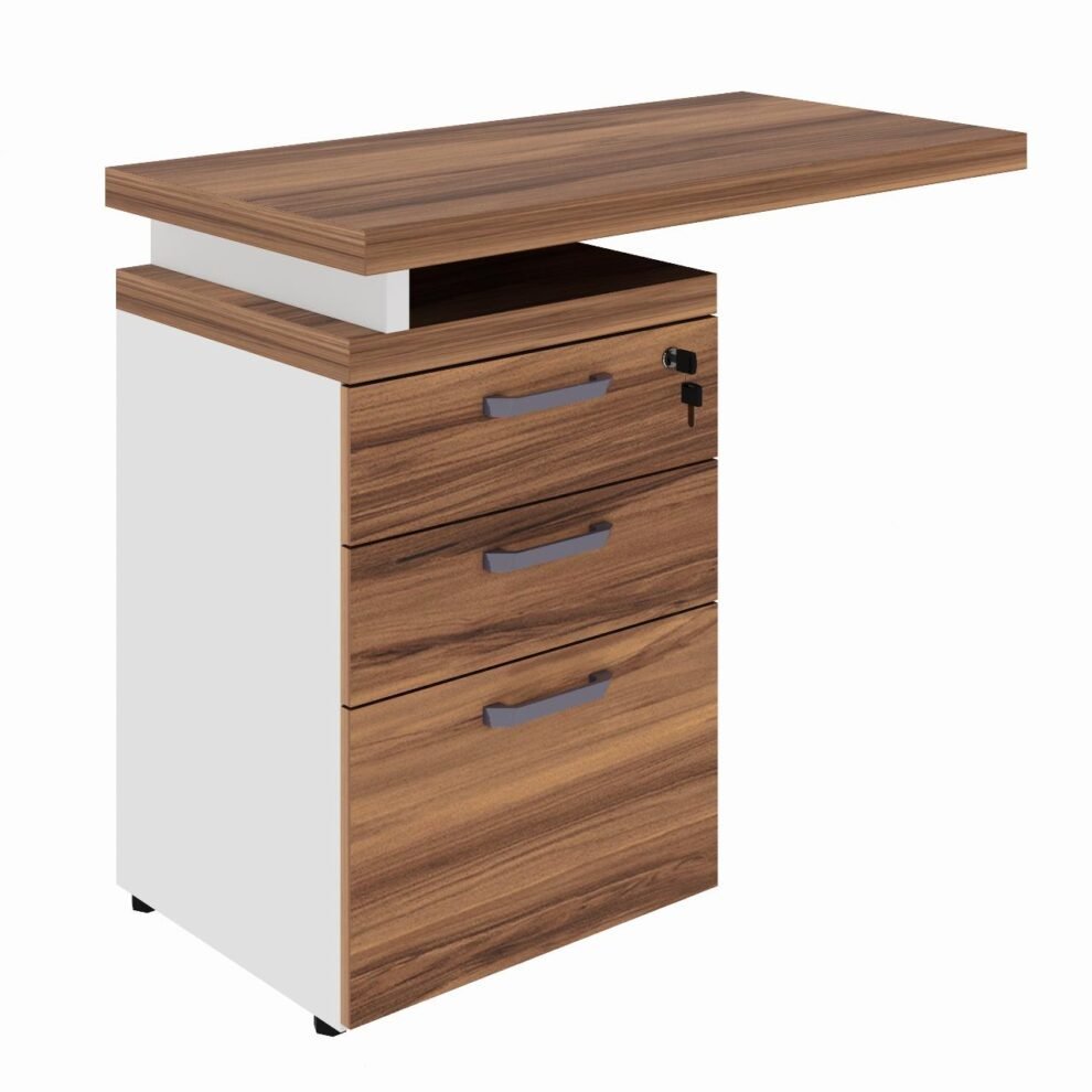 Mesa AUXILIAR SIMPLES C/ ou S/ Gavetas 0,90X0,45m NOGAL SEVILHA  BRANCO – 34308
