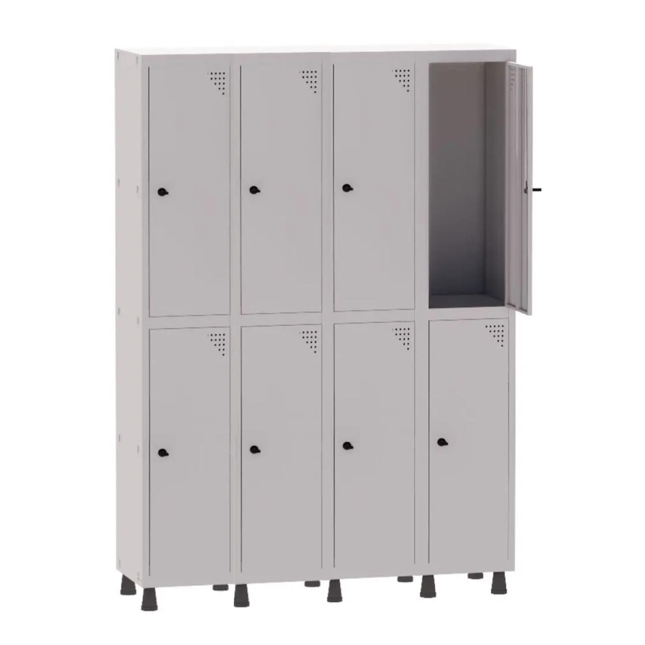 Roupeiro de Aço PAM c/ 08 PORTAS GRANDES – 1,80×1,38×0,32m – CZ/CZ – PANDIN – 74204