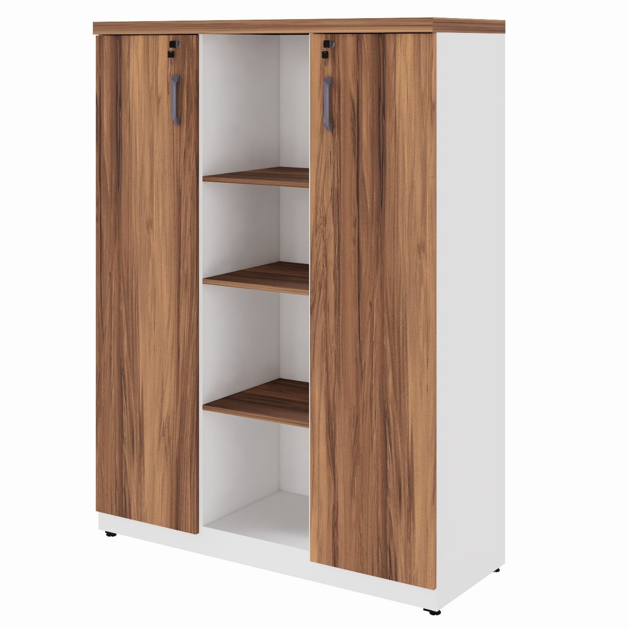 Armário Alto Credenza com Nicho – 1,61×1,20×0,45m – NOGAL SEVILHABRANCO- 34415