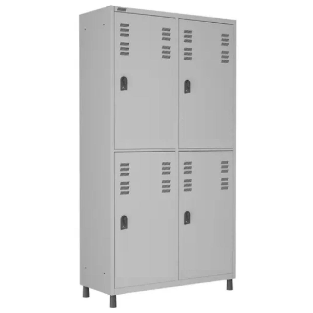 Roupeiro de Aço INSALUBRE c 04 Portas – 1,84×1,02×0,42m – CZCZ – W3 – 17015