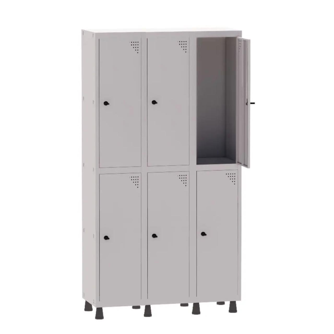 Roupeiro de Aço PAM c/ 06 PORTAS GRANDES – 1,80×1,03×0,32m – CZ/CZ – PANDIN – 74203