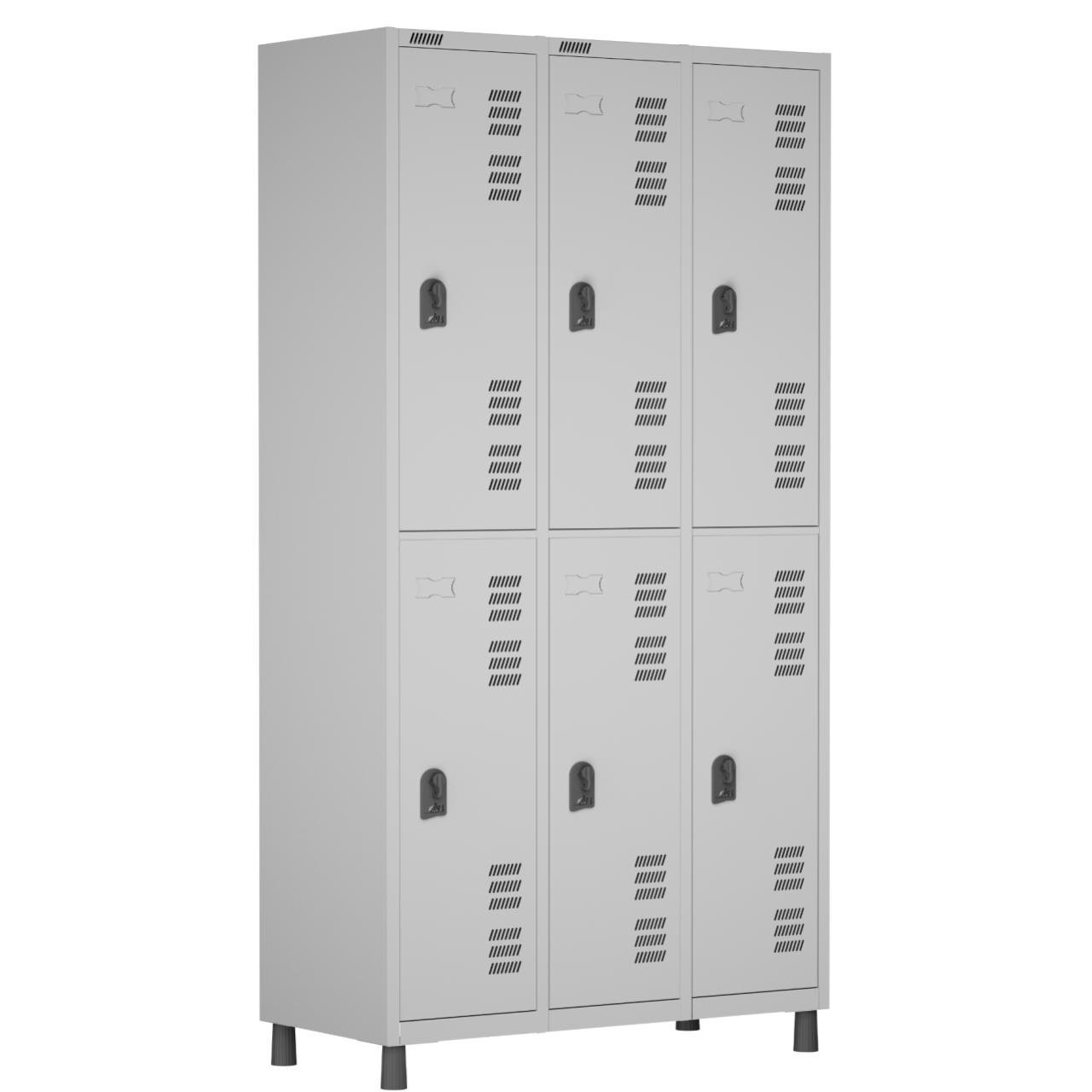 Roupeiro LOCKER de Aço c/ 06 PORTAS GRANDES – 1,90×0,96×0,40m – W3 – CZ/CZ 11014
