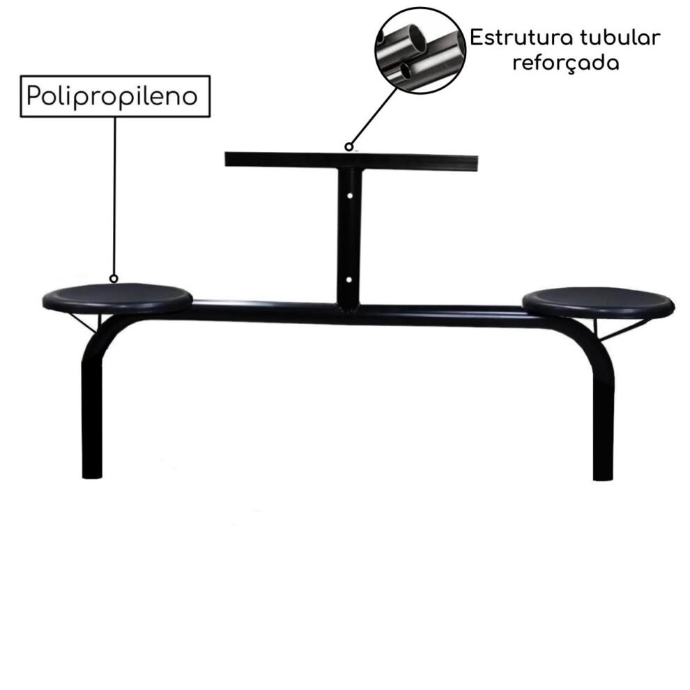 Mesa p Refeitório Fixo 06 Lugares MDP BRANCO DE 25 MM – ART VIVA – 50050 — foto 2